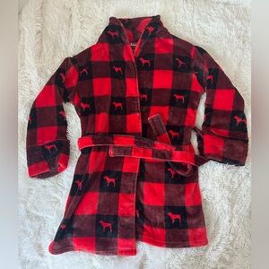 PINK Victoria's Secret Women’s Red Black Robe Size: XS/S NWOT